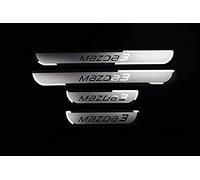 4 pièces Acier Inoxydable Protecteur de seuil de Porte de Voiture Plinthes pour MAZDA 3 2014 2015 2016 2017 2018, Pédale de Bienvenue Garde-Plaque Accessoire de Style