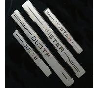 4 Pièces Acier Inoxydable Voiture Seuil de Porte pour Dacia Duster III 2020-2025, Autocollants Protection Seuil Porte de Voiture Style de Seuil de Voiture,A