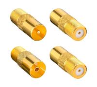 4 Pièces Adaptateur Antenne TV, Convertisseurs Femelle vers Coaxial Mâle IEC pour Câble Satellite Récepteur Télévision, 2X Femelle