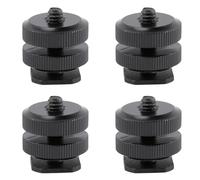 4 Pièces Adaptateur de Fixation pour Griffe Flash à Double Couche | Alliage D’aluminium, Noir, Design Spécial et Finition Soignée, Remplacement pour Support Ancien ou Cassé