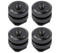 4 Pièces Adaptateur de Griffe Flash à Vis 1/4 Pouce | Double Support Fileté, Deux Écrous Réglables, Fixation Rapide pour Moniteur ou Cage Caméra, en Studio