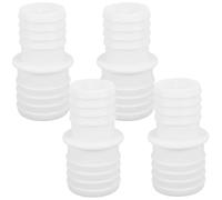 4 Pièces Adaptateur de Tuyau de Vidange 32 à 38mm Blanc | Connecteur Plastique Réutilisable, pour Rallonge de Flexible Annelé, Installation Rapide en Buanderie