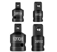 4 Pièces Adaptateur Douille, Adaptateur à Clique, Adaptateurs de Douille, Adapter de 3/8" à 1/2", 3/8" à 1/4", 1/2" à 3/8", 1/4" à 3/8", Adaptateurs Réducteurs Pour Douilles et Embouts