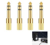 4 Pièces Adaptateur Jack 6.35mm Mâle vers 3.5mm Femelle, Casque Prise Adaptateur Connecteur Stéréo, Piano, Amplificateur, Table de Mixage, Guitare, DAC, Récepteur AV Connecteur Audio Professionnel