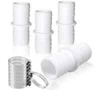4 Pièces Adaptateur Tuyau Piscine, Raccord Tuyau Piscine avec 8 Colliers de Serrage, Adaptateur de Tuyau Double Ø 32 mm vers 38 mm, raccordement pour tuyaux de piscine, pour Piscines, Jardins (32mm)