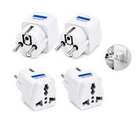 4 Pièces Adaptateurs de Voyage Universels, Adaptateur Prise Allemande Type vers Prise Européenne, A Slim Europlug Adapter pour USA Royaume-Uni Chine Japon Suisse et Appareils Électroniques
