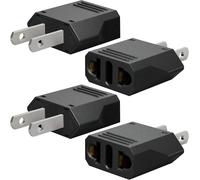 4 Pieces Adapter Plug France to USA Plug Adapter USA Plug Adapter Canada Travel Adapter FR to US Converter Plug for Go to Japan Canada Thailand China