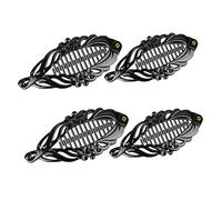 4 Pièces Agrafe Petites Pinces à Cheveux Noires Pince à Cheveux Banane Coiffure Petites Pinces à Cheveux Pour Femmes Peignes Banane Pour Cheveux Perles Para Poisson Plastique Black minkissy