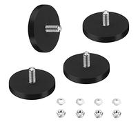 4 Pièces Aimants en NéOdyme Anti-Rayures, Aimants Ronds avec RevêTement en Caoutchouc et Filetage MâLe M6, Ø 43mm, 10kg Force, pour L'éClairage, L'Appareil Photo, Les Outils Et L'éQuipement