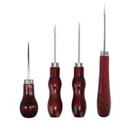 4 Pièces Alène en Cuir Poinçon à PoignéE En Bois Poinçon Cuir Outil de Couture En Forme De Gourde Poinçon Poinçon avec Manche en Bois pour la Couture du Cuir