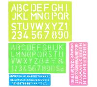 4 Pièces Alphabet Letter Stencil, Règles alphanumériques, modèles de lettres de l'alphabet creux en plastique, Modele Alphabet Réutilisable, Normographe pour enfants Peinture apprentissage DIY