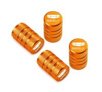 4 Pieces Aluminium Bouchon Valve Pneu Voiture,pour Geely Atlas Coolray Emgrand EC7 EC8 X7 EX7 CK2 avec Joint Caoutchouc étanche air poussière résistant Corrosion,Orange