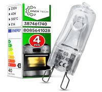 4 Pièces Ampoule Halogène G9 pour Four 40W 230V 300°С 3874617404 pour Aeg | 387461740/4 808564102/8 8085641028 pour Electrolux - Garantie de 5 Ans - ONIX TECH