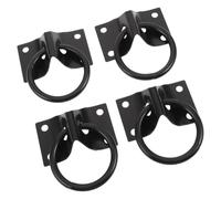 4 pièces Anneau D’Attache Mural en Fer pour Cheval Vis et boulon | Bords Arrondis Anti-Traction, Surface Lisse, Forme Circulaire Compacte, Fixation aux Murs en Bois, pour Entraînement Équestre