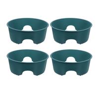 4 Pièces Anneau de Protection, Plastique Vert Modulaire | Séparation des Espaces et Isolation des Racines, Fentes D’eau ’air, pour Fraisiers et Cultures Humides