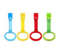 4 Pièces Anneau Parc Bébé Anneaux pour Lit Bébé et Parc, Anneau de Lit Bébé Idéal pour Aider Votre Bébé à Se Réveiller du Berceau(Jaune/Vert/Bleu/Rouge)