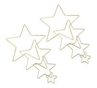 4 Pièces Anneaux Métalliques Dorés en Étoile pour Attrape-rêves | Fer à Surface Lisse, Plusieurs Tailles, Fournitures pour Macramé, Décoration de Fleur, Mandalas, Atelier Créatif et Intérieur