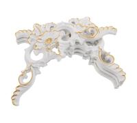 4 Pièces Applique D'angle Baroque Européenne, Blanc | Plastique Rigide 33x14x2cm, Léger, Résistant à L'humidité Couleurs, Chambres et Salles à Manger