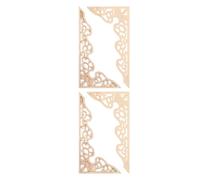 4 Pièces Applique Décorative D'angle en Bois Sculpté, Décor Meubles | Bois Khaki, Sculptures Fines, pour Tiroirs et Manteau, Finition Élégante pour Bricolage Intérieur