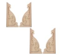 4 Pièces Applique en Bois Sculptée Décorative D’angle Baroque | Bois Massif, Finition Polie et Veinage , Restauration de Meubles, Bords D’étagère, Atelier DIY