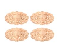 4 Pièces Applique Ronde en Bois Non Peinte, Décoration Murale | Grain , Style Simple et Élégant, pour Portes de Placard, Commodes, Atelier de Bois