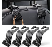 4 Pièces Appuie-Tête Crochet de Voiture pour Mazda 2 3 6 CX-3 CX-30 CX-5 CX-50 CX-60 CX-7 CX-8 CX-9 MX-5 MX-30, Fibre de Carbone Crochet Appuie Tete Voiture, Multifonction Crochet Dossier Siège