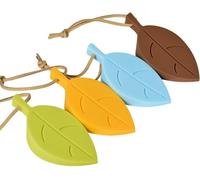 4 Pièces Arrêts Cale De Porte,Décorative En Silicone En Forme Feuille Silicone Porte Stopper Avec Lanière Pour Jardin De Bureau À Domicile
