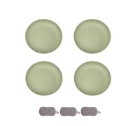 4 Pièces Assiette Plastique Rigide Reutilisable,Assiettes Pour Fruits Gâteaux Salades Desserts Pâtes,Incassable,Ronde,Grande Capacité,Passe au Microondes et au Lavevaisselle (Vert clair, 25cm)