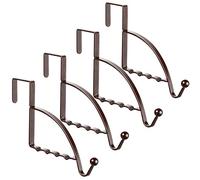 4 Pièces au-Dessus Crochets de Porte Cintre Organisateurs de Rangement Multi-Suspendus Crochets de Valet pour Manteaux Vêtements Sweats à Capuche Porte-Monnaie Serviettes de Bain (Bronze)