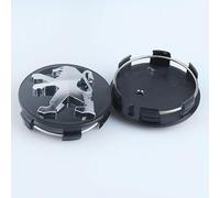 4 Pièces Auto Cache Moyeux pour Peugeot 807 2002-2008,Cache Jante Capuchons de Centre de Roue avec Voiture Logo Emblème Décoration Accessoires Auto,Black