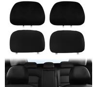 4 Pièces Auto Housse de Appui Tête Universelle Housse d'Appui-Tête de Voiture Lavable Housses de Protection Appui-tête avec Élastiques Noir