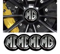 4 Pièces Autocollant Couverture de Moyeu pour MG HS | e-HS (BJ 2018-2024), Imperméables Anti-poussière Centre Roue Caches Emblème Accessoires de Voitures,Black-56mm