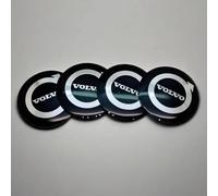 4 Pièces Autocollant Couverture Moyeu pour Volvo S40 I / V40 I Bj. 1995-2004, Imperméables Anti-poussière Centre Roue Caches Emblème Accessoires Voitures 56.5MM,Black-2