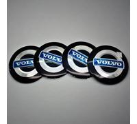 4 Pièces Autocollant Couverture Moyeu pour Volvo S80 II 2011-2016, Imperméables Anti-poussière Centre Roue Caches Emblème Accessoires Voitures 56.5MM,Black