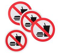 4 Pièces Autocollant D’avertissement Interdit de Manger en PVC | Signalétique Adhésive, Visibilité Nette et Design Moderne, pour Murs Peints et Zones D’accès