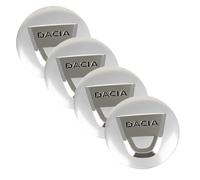 4 Pièces Autocollant de Couverture pour Dacia Duster Extreme Spring, Élégant et Beau Centre du Moyeu la Voiture Stickers Résistant à la Poussière 56.5MM,Silver