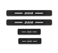 4 Pièces Autocollant De Seuil De Plinthes en Fibre de Carbone pour Peu-geot 2008, Voiture Protecteur De Bord, PéDale Protecteur De Seuil Stickers Film Résistant Rayures Style Accessoires