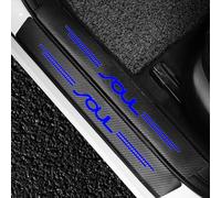 4 Pièces Autocollant De Seuil De Porte De Voiture en Fibre De Carbone pour Kia Bleu Âme Seuil Anti-Rayures Protecteur Pédale De Bienvenue Accessoires De Voiture