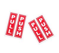4 Pièces Autocollant Porte à Pousser ou Tirer en Vinyle Rouge | Adhésif PVC Auto-collant, Retrait sans Résidu, Application Rapide, pour Commerces, Restaurants et Bureaux