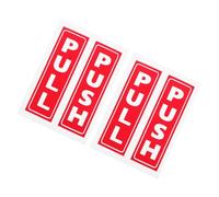 4 Pièces Autocollant Porte Pousser Tirer Rouge pour PVC Vitres