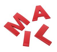 4 Pièces Autocollants Alphabet Rouge Auto-adhésifs | Résistants aux Intempéries, Installation Facile, Format 2,80x2,50x0,30cm, pour Projets DIY et Fêtes
