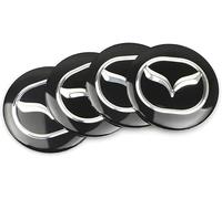 4 Pièces Autocollants Cache Moyeu pour Mazda 5 II 2010-2015, Centre de Roue Caches Emblème Décorer Les Roues de Voitures Jantes Enjoliveurs,60MM