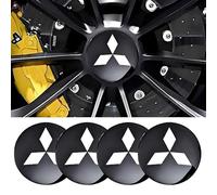 4 Pièces Autocollants Cache Moyeu pour Mitsubishi Triton V Double Cab Pick Up 2019-2023 60mm, Cache-moyeux Autocollants Jante Centre D'emblème avec Voiture Logo Cache Moyeux
