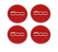 4 Pièces Autocollants Cache Moyeux pour Fiat 500 Abarth Punto Bravo Stilo Panda 56mm,Décoratio Stickers Enjoliveurs Capuchons Caps Accessoires,Red