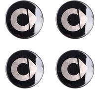 4 Pièces Autocollants de Centre de Roue pour Smart ForTwo 451 2007-2015, Enjoliveurs de Moyeu Stickers Centre de Jante Autocollants Accessoires Auto,Black