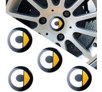 4 Pièces Autocollants de Centre de Roue pour Smart ForTwo 451 2007-2015, Enjoliveurs de Moyeu Stickers Centre de Jante Autocollants Accessoires Auto,Yellow
