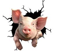 4 Pièces Autocollants de Voiture de Cochon 3D,PVC Auto-Adhésif Vinyle Autocollant Cochon Stickers Auto Moto Voiture Fenêtre Porte,Autocollants Stickers pour Voiture