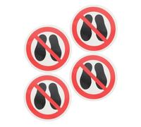 4 Pièces Autocollants Interdits de Marcher Panneau Sécurité