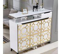 4 Pièces Autocollants Miroir Pour Rénovation De Meubles, Motif Floral Doré Autocollant Acrylique Auto-adhésif Pour Décoration De Garde-robe Avec Effet Évidé 15x15cm x4,20x20cmx4,27x27cmx4PMMA