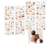 4 Pièces Autocollants pour Enfants, Kit Scrapbooking Enfant Lot de Autocollants pour Albums Photo pour Enfants et Bébés Cadeau Baby Shower avec Animaux et Motifs Mignons pour Album Photo Album de Bébé